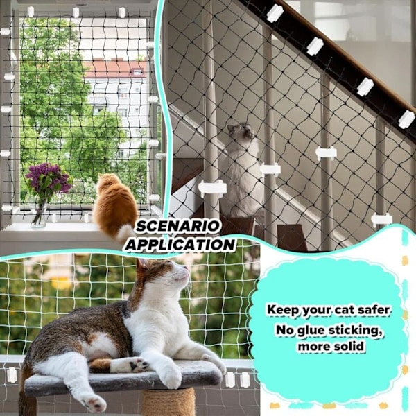 Kattnätsfästkrok 50 st Krokar för skyddsnät (utan kattnät)