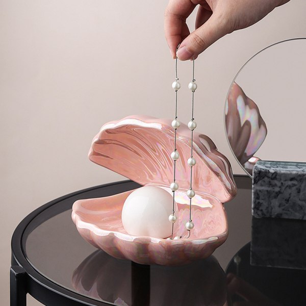 Shell Pearl Light Led Accent Lamp Bærbar Nattlys - Dontodent Rosa