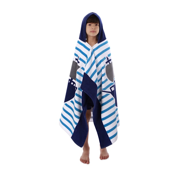 Lasten kylpypyyhe, Lasten huppuinen kylpypyyhe Pikakuivuva Super imukykyinen Poncho ammeeseen/altaaseen/rantauintipeitteeseen (127cmx76cm, Corsair)