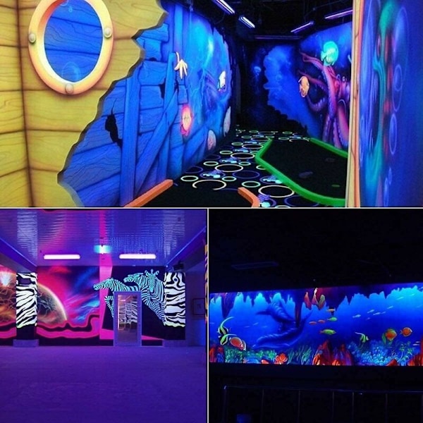 395NM 10W Svart Ljus LED-rör, 48ed UV-ljusramp, DJ Disco-ljus, Svart Ljus för Halloween Julkväll Kroppsmålning Fluorescerande Sminkfärg
