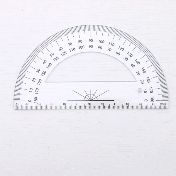 Gradvinkel Plast 2-pack (4 tum och 6 tum) 180 grader Genomskinlig färg för kontor, skola