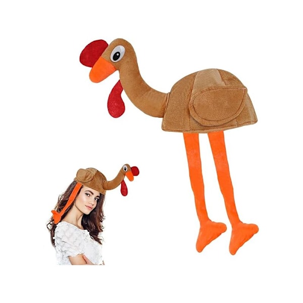 Turkiethatt, kalkon thanksgiving hatt med huvud och ben, maskeraddräkt för vuxna, Thanksgiving, julhelger, cosplay