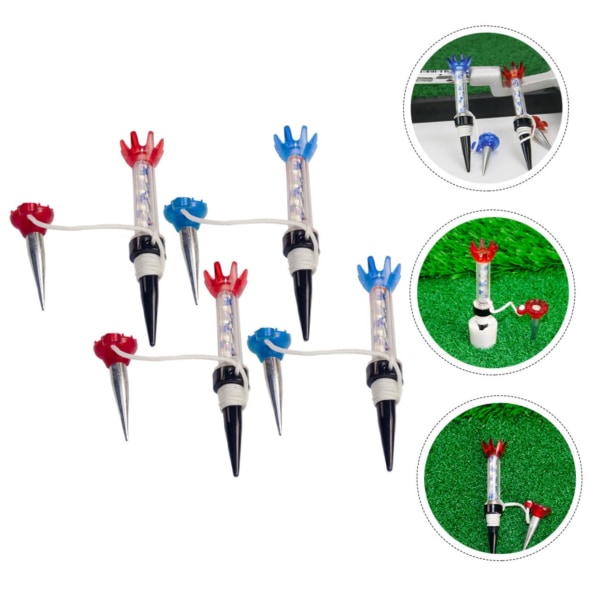 4 stk. Dekorer golf studholder golf teeholder golf ting stadion forsyninger udskiftelige magnetiske golfboldholdere plastik magnetisk holder tee