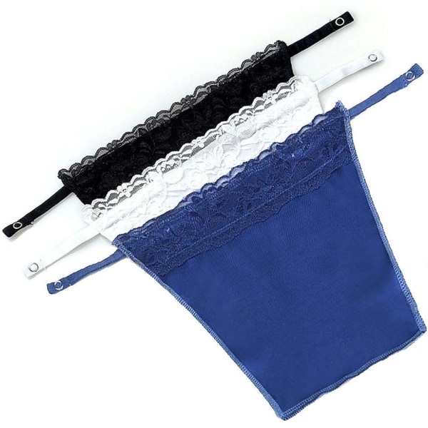 Naisten Snap-On Lace Camis 3 Pack musta, valkoinen, sininen
