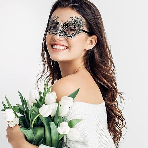 Metallmask Vacker Bekväm Delikat Montering Ansikte Kvinnlig Varghuvud Mask för Fest Karneval Kväll