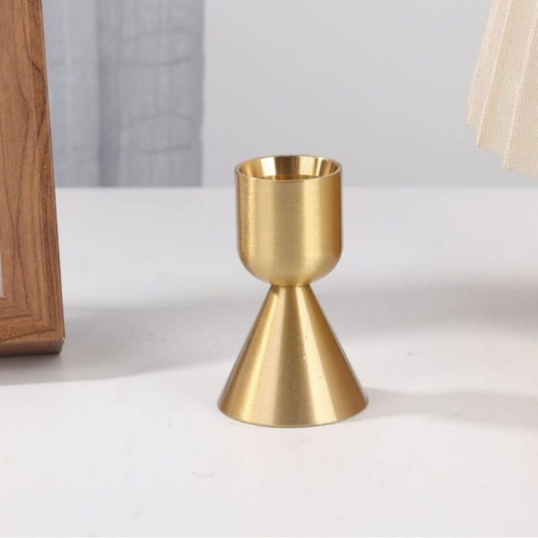 Set med 6, 47 cm mässingsljus för koniska aluminiumljus för födelsedag eller dekoration bröllopsbord
