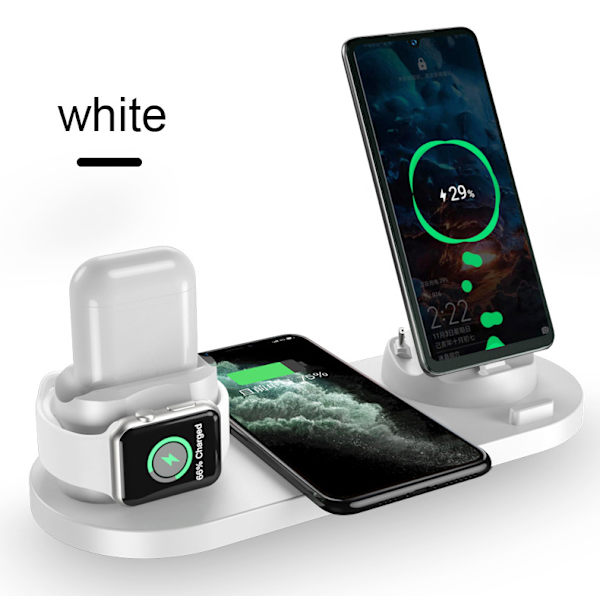 Trådløs lader - Passer til Apple mobiltelefon iphone13 Spesielle hodetelefoner iwatch Watch Vertikal ladestasjon (hvit)