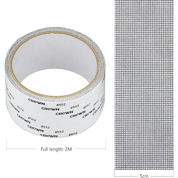 Skærmbånd Reparationskit, Vindue og Dør Net Reparationsbånd med Stærkt Klæbemiddel og Vandtæt Fiberglas Reparationsklistermærker (Grå)