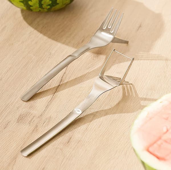 2 stk. Multifunktionel rustfrit stål vandmelon gaffel melon skærer vandmelon gave