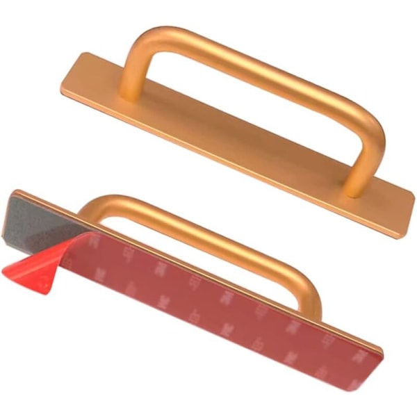 2-pack Självhäftande Aluminium Skåphandtag Sovrum Badrum Rostfritt Stål Köksskåp Draghandtag Köksmöbelhandtag 106mm Guld