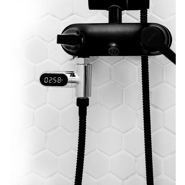 LED brusebadstermometer, Phe digitalt termometer 0-100 ° C, med 360 ° roterende termometer, LED vandmåler, brusevandstermometer til ældre barn
