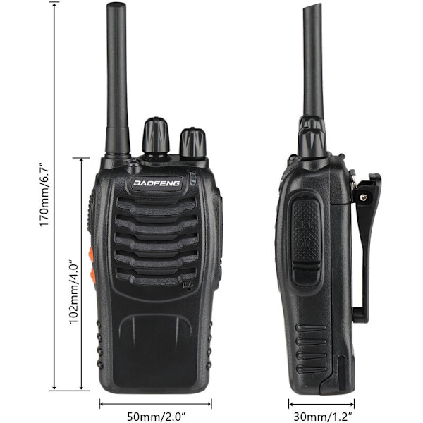 BF-888S 1500mAh Erittäin pitkä valmiustilan radiopuhelin, eurooppalainen standardi, musta, 1 kpl