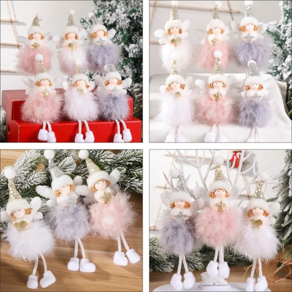 Plysj Ornamenter Juletre Hengende Ornamenter Treet Juletre Ornamenter Julepynt Fylt Dovendyr Plysj for 3Pcs