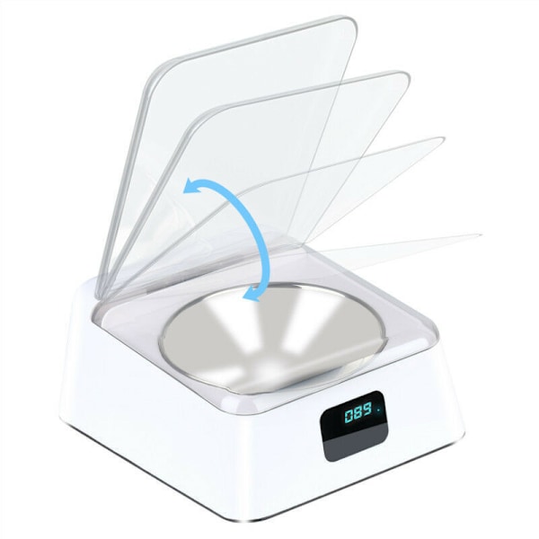 330ml Infrarød Sensor Kjæledyrskål, Rustfritt Stål, Automatisk Åpne/Lukke Lokk, med USB-Ladekabel, 3-5 Minutters Pause, Egnet for Katter og Hunder