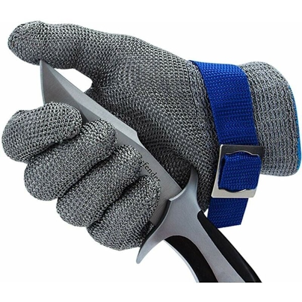 Niveau 9 -sidet slagterhandske - rustfrit stålnet med holdbar og rustfri metaltråd (L)