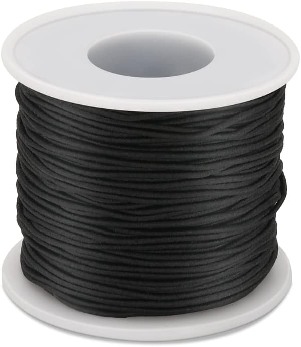 1mm sort elastisk snor, 50m elastisk snor til armbånd, velegnet til DIY smykkefremstilling, halskæde, armbånd, perlearbejde