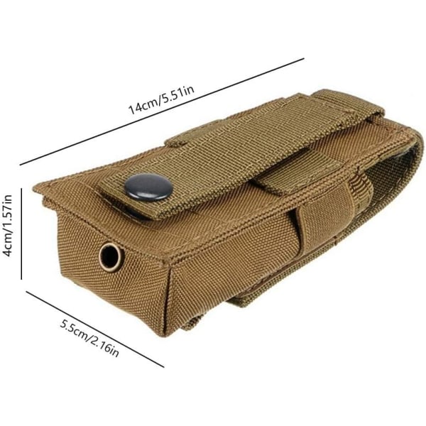 Khaki Färg-Ficklampa Väska, Holster Molle Ficklampa Väska Nylon Ficklampa Holster för Utomhus Camping Vandring