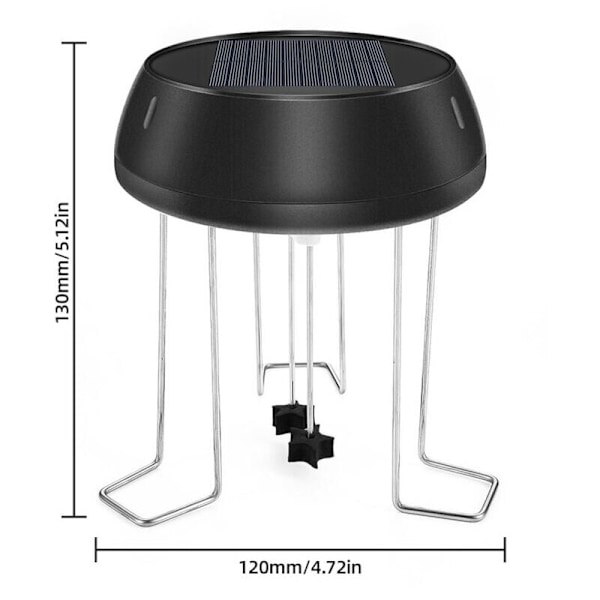 BSV-SW002 5V 0.5W Solcellsdriven Omrörare Utan Batteri Svart Damm
