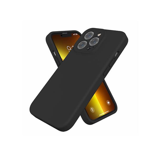 Flytande silikonfodral, iPhone 13Pro (6.1in) Svart telefonfodral