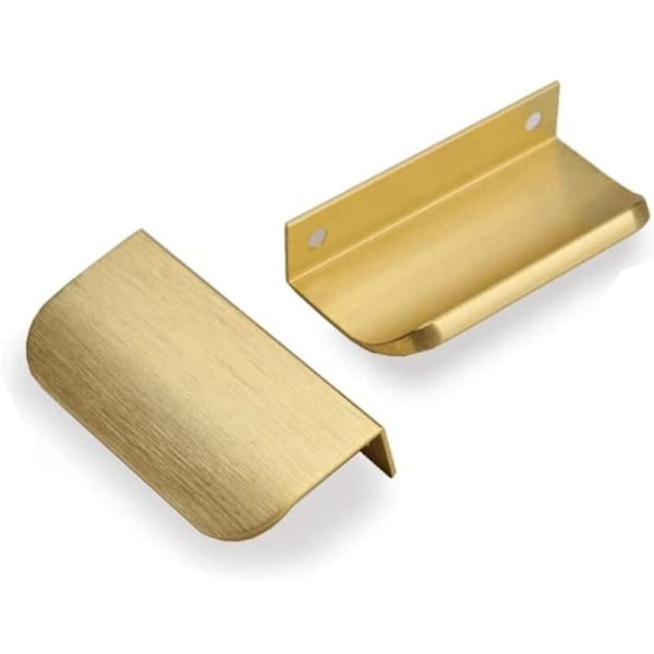 Parti med 6 Osynliga Handtag Kökshandtag Möbelhandtag Doree - Sit Kök Borstad Guld Poole Borstad Mässing Låda i ALUMINIUM CLOTKER 64mm, Gol