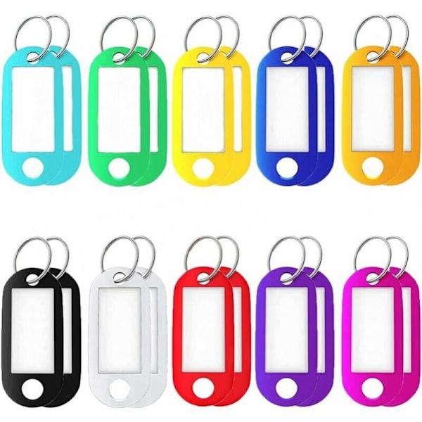 20 Beskrivbare Nøgleringe Key Porte Color Porte Label Porte Manuskripter identifikationsetiketter 10 farver Nøgleholdere