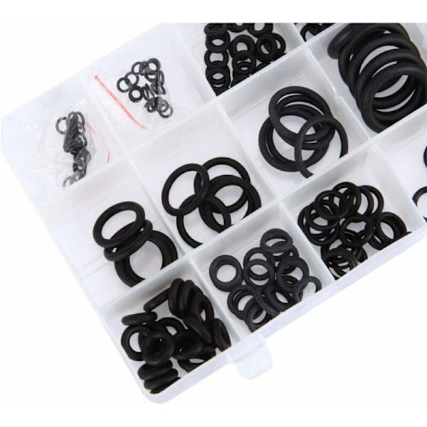 225 stk. O-ring sortiment gummiskive sæt tætning ring kit til hjem og professionelle værksteder, garage og VVS-tjenester 18 størrelser