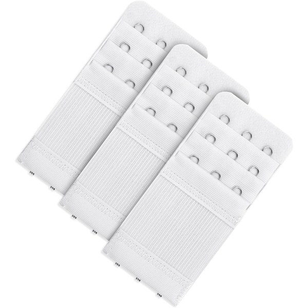 3 st vita bh-förlängare kvinnor 3 krokar 3 rader stretch underkläder förlängningsspänne förlängningsrem graviditetstillbehör