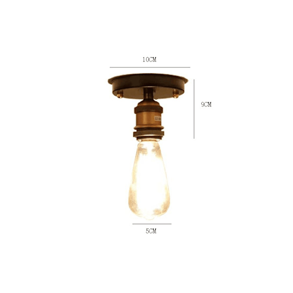 Vintage industriel loftslampe, metal fatning, Edison-stil, til soveværelse, stue, loft, gang, antik messing, uden lyskilde