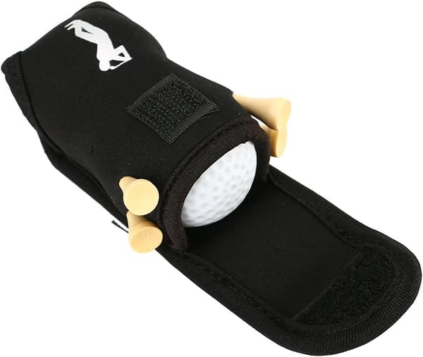Sort Golfbold Dæksel, Golf Tee Taske, Golfbold og Tee Drikkepose med 2 Golfbolde og 4 Golf Tees (Tilfældige Farver), Golf Tilbehørssæt til Golf