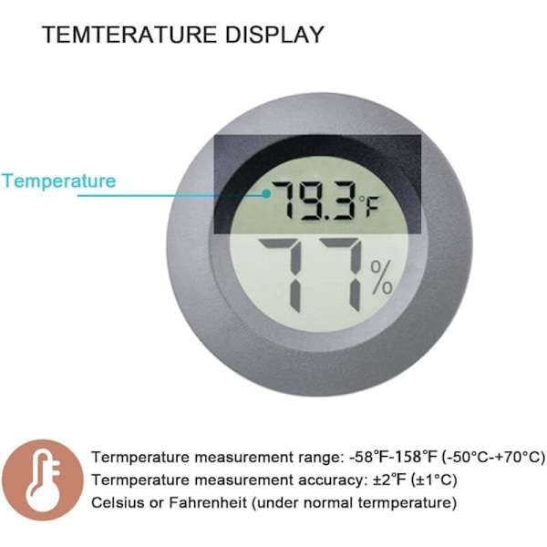 Mini hygrometer termometer LCD-skärm LCD Digital extern fuktighetsmätare för avfuktare luftfuktare växthus Babyrum fahrenheit eller celsius