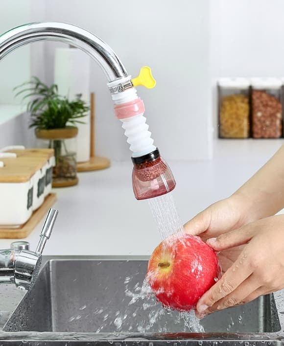 4 st röda kranfilter, justerbart kranvattenfilter, stänksäkert köksfilter, kranfilter, krantapp, krantapp