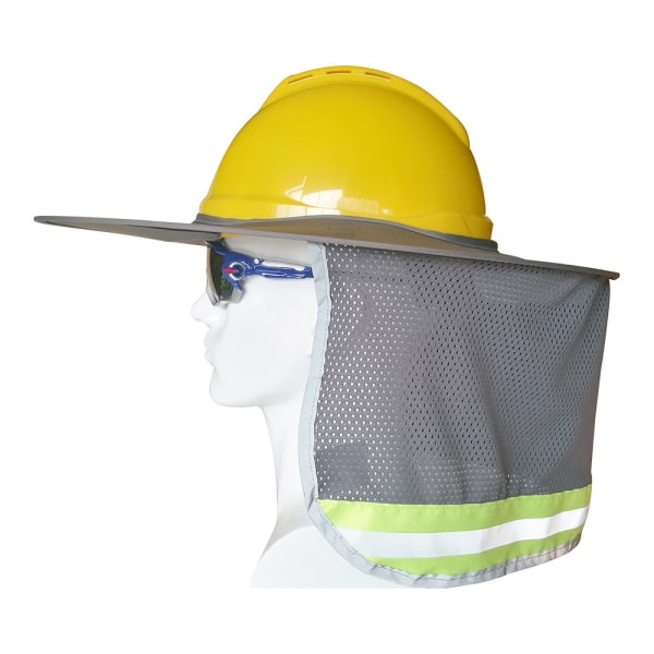 Orange Full brim mesh nakke reflekterende hat skygge bygning udendørs solbeskyttelse kan opbevares sikkerhedshjelm solskygge
