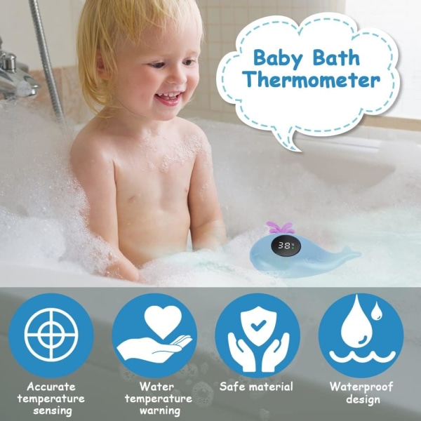 Baby Badetermometer, Digital Vanntemperaturmåler, Sprinklerfisk Vanntemperaturmåler, Småbarn Flytende Badeleketøy, Badekartermometer for Spedbarn, Bad