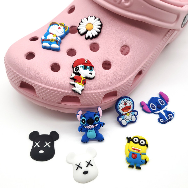 9 stycken 3D-träskor sandaler prydnader (tecknad film), skosmycken, söta skoprydnader för träskor skor sandal armband DIY