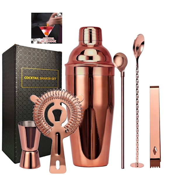 Köksförvaringstillbehör Set med 6 Shaker Shaker Pot Bartender Shaker Verktyg -Rose Gold,750ML