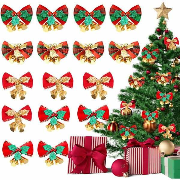 Punainen Joulu Punainen Noel 16 kappaletta, Punainen Joulukuusen oksa, Joulukuusen koriste joulukuusen ripustuksiin, lahjapakkauskoristeet, loma-koriste