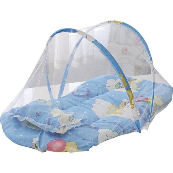 Barneseng bærbar myggnetting sammenleggbar seng babyvugge filet for sommer tur barn