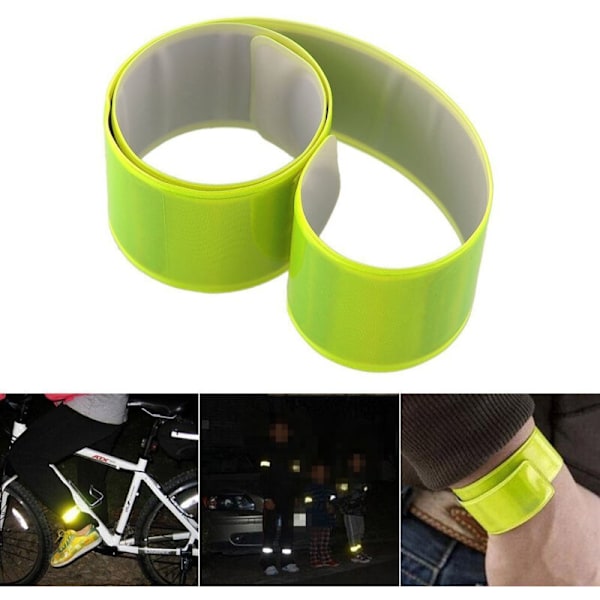 20 st 30 cm Reflexband Hög Synlighet Säkerhetsarmband Ankelhandledsband Reflex Snap On Armband för Barn Vuxna Cykling Löpning Jogging