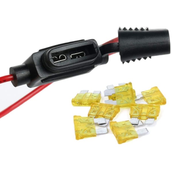 8 kpl 12V sulakepidike vedenpitävä 14AWG 20A auto auton moottorin sulake terä
