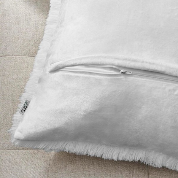 Parti med 2 mjuka kuddar i plysch Fyrkantiga dekorativa kuddar för vardagsrum soffa sovrum 40x40 vita