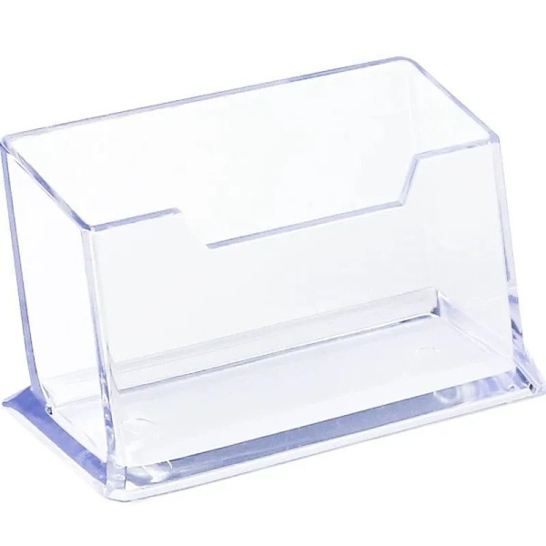 Gennemsigtig visitkortholder, 3-pak plastik akryl visitkortholder display stand kortholder standarrangør til skrivebord 103*43mm