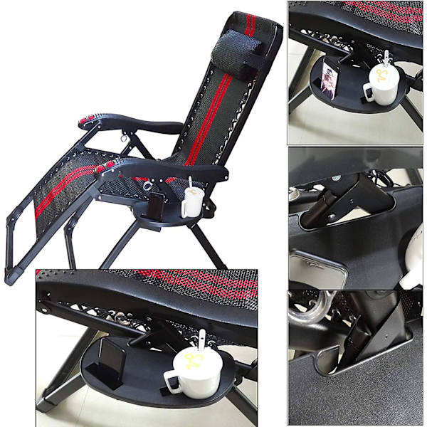 Oval Zero Gravity Stol Kopholder, Clip On Side Recliner Kopbord, Zero Gravity Lounge Stol Kopholder Bakke Med Mobiltelefon