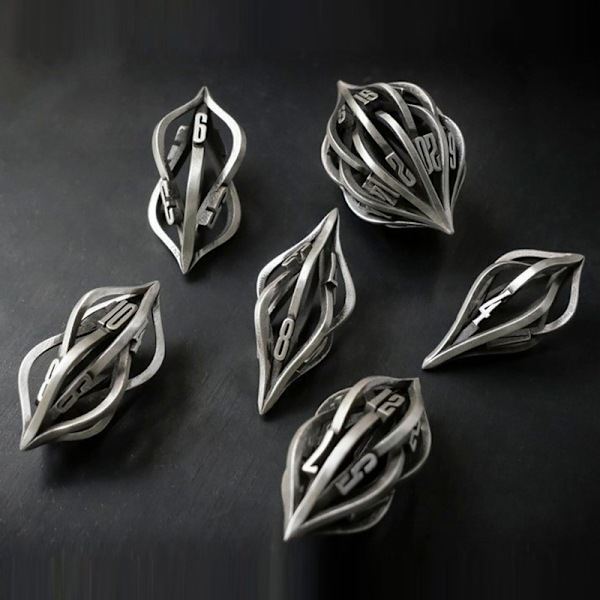 DND Dungeons and Dragons Terningesæt, 7PCS/Sæt DD Terninger, ZHOORQI Polyhedral Terningesæt Metal Terningesæt til Rollespil, Pathfinder, The Arcanum Terningesæt f
