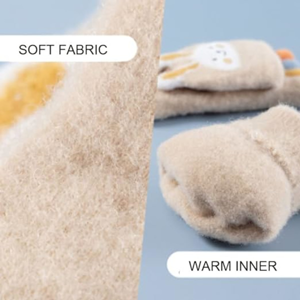 Konvertible fingerløse hansker for barn, vintertermiske flip-hansker, myke fleece-fôrede termiske hansker, håndvarmer (6-10 år)