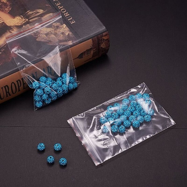 Sæt med 100 poser med tryklukning - 7 x 10 cm - i plastik - Tryklukning - 40 størrelser at vælge imellem