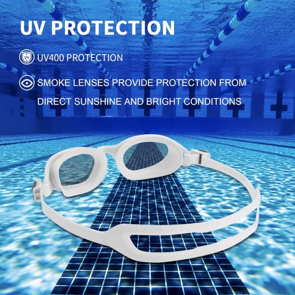 Uintigoggles - Laajat kirkkaat uintitarvikkeet sumunesto- ja UV-suojauksella aikuisille miehille ja naisille sisä- ja ulkotiloissa