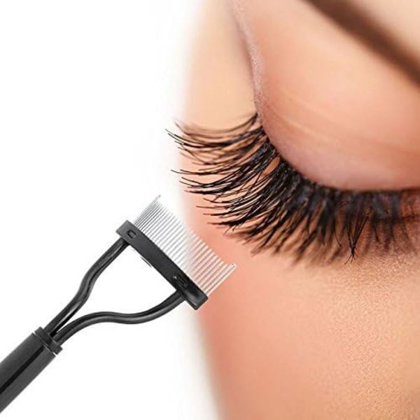 Peigne-cil Deluxe med rustfrie stålspisser, vippedeler, vippebørste og metallkam, ergonomisk vippekam med spisser