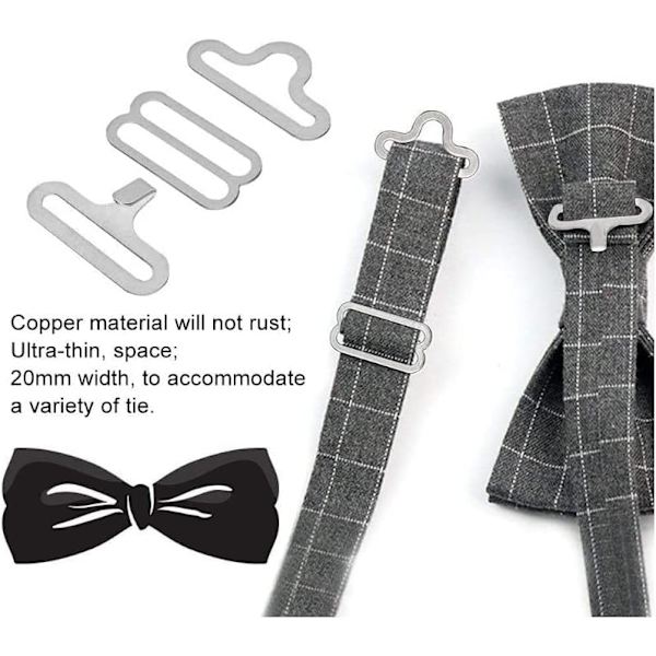 Justerbar metal kobber hardware Butterfly hardware slipsklips krogspænde slipsrem hardware slipsklips