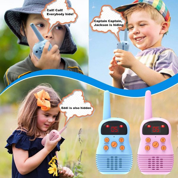 Walkie Talkie Børnelegetøj med LCD-lommelygte Lyd Klar, håndholdt