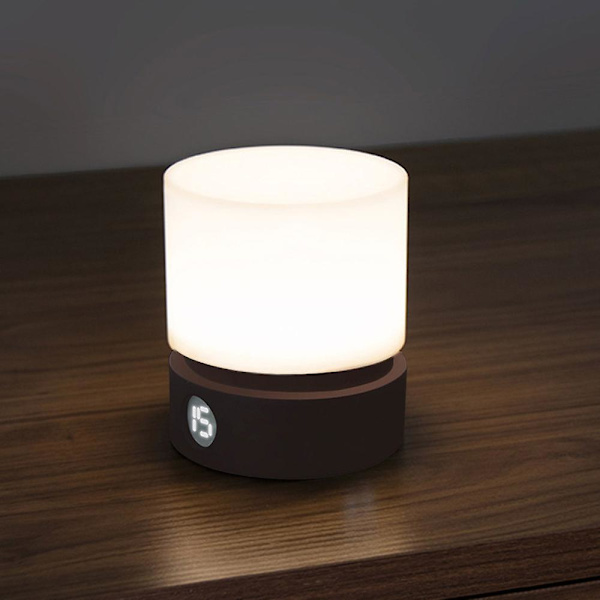 Kreativ enkel cylindrisk timer nattlampa, dimbar LED-sänglampa, uppladdningsbar, batteridriven